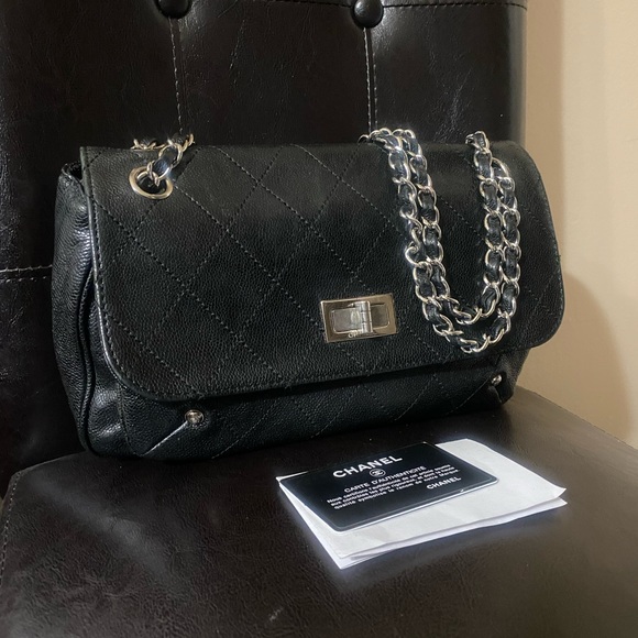 rare Chanel reissue flap bag caviar with card & copy of original receipt - Picture 13 of 16